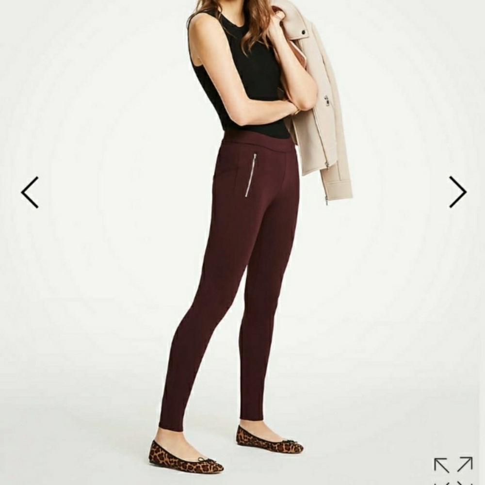 Ann Taylor ponte zip pocket leggings S